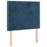 Casa si Gradina - Mobilier - Paturi si accesorii - Paturi - Cadru de pat cu tablie, albastru inchis, 90x200 cm, catifea - Infinity.ro