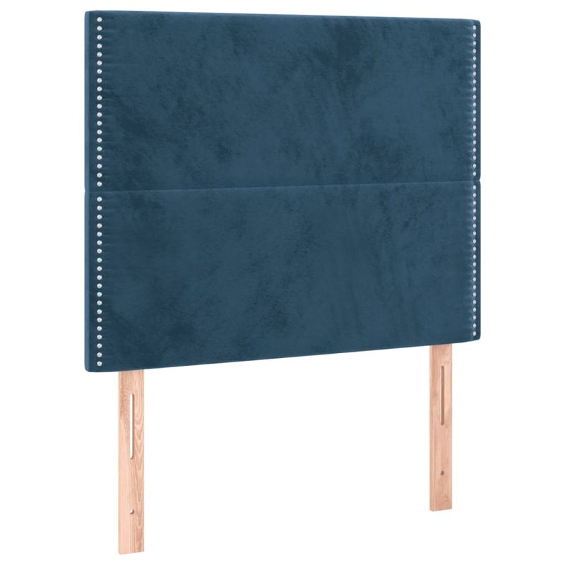 Casa si Gradina - Mobilier - Paturi si accesorii - Paturi - Cadru de pat cu tablie, albastru inchis, 90x200 cm, catifea - Infinity.ro