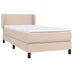 Casa si Gradina - Mobilier - Paturi si accesorii - Paturi - Pat box spring cu saltea, cappuccino, 100x200cm piele ecologica - Infinity.ro