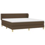 Casa si Gradina - Mobilier - Paturi si accesorii - Paturi - Pat box spring cu saltea, maro inchis, 160x200 cm, textil - Infinity.ro