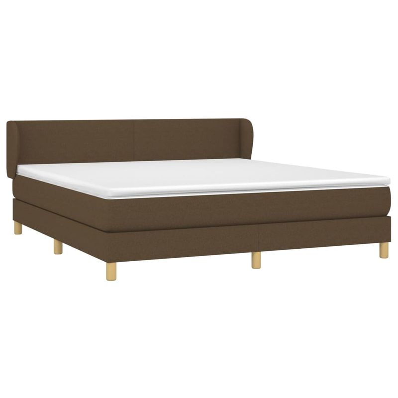 Casa si Gradina - Mobilier - Paturi si accesorii - Paturi - Pat box spring cu saltea, maro inchis, 160x200 cm, textil - Infinity.ro