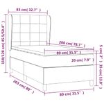 Casa si Gradina - Mobilier - Paturi si accesorii - Paturi - Pat box spring cu saltea, gri inchis, 80x200 cm, textil - Infinity.ro