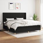Casa si Gradina - Mobilier - Paturi si accesorii - Paturi - Pat box spring cu saltea, negru, 200x200 cm, textil - Infinity.ro