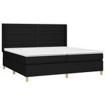 Casa si Gradina - Mobilier - Paturi si accesorii - Paturi - Pat box spring cu saltea, negru, 200x200 cm, textil - Infinity.ro