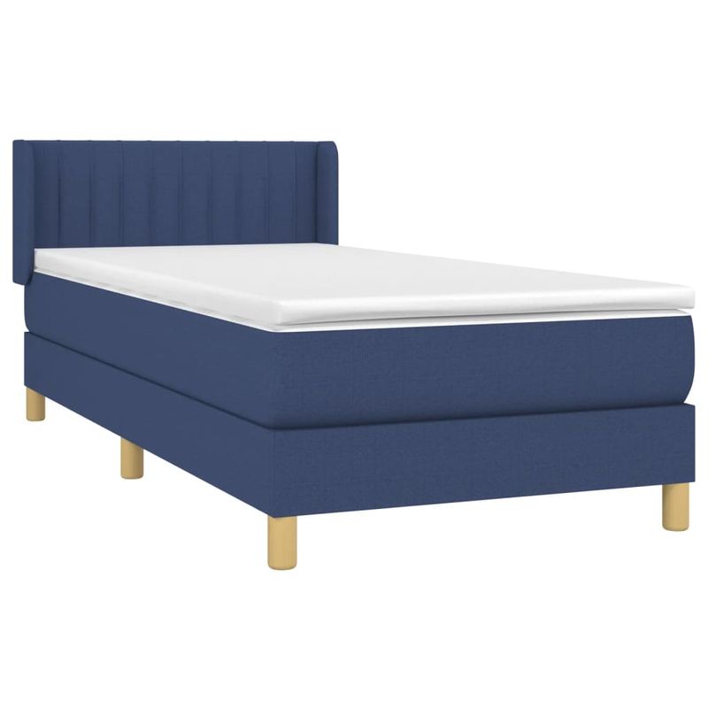 Casa si Gradina - Mobilier - Paturi si accesorii - Paturi - Pat box spring cu saltea, albastru, 80x200 cm, textil - Infinity.ro