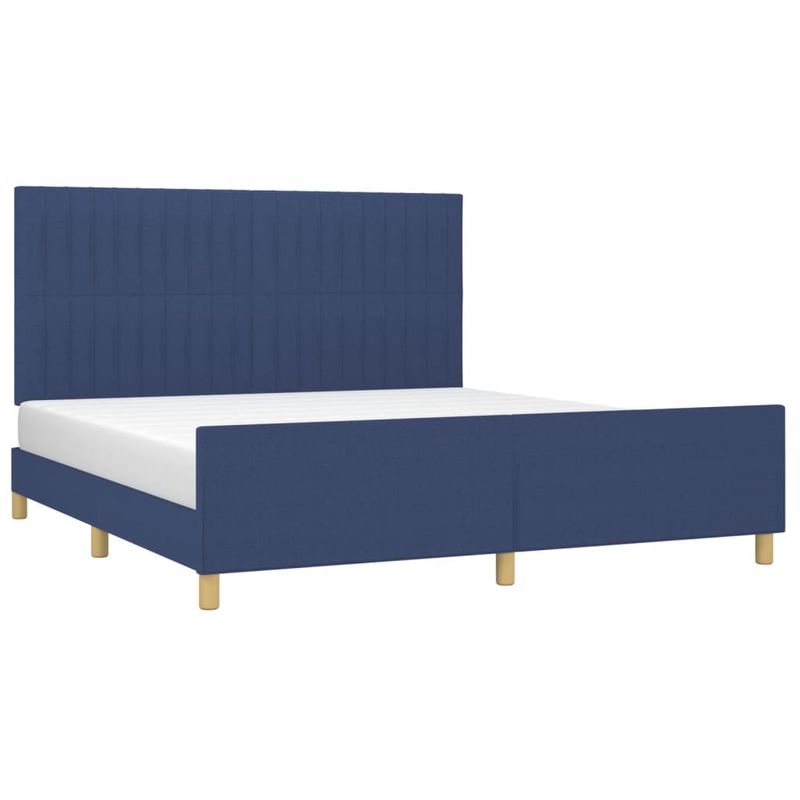 Casa si Gradina - Mobilier - Paturi si accesorii - Paturi - Cadru de pat cu tablie, albastru, 180x200 cm, textil - Infinity.ro