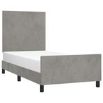 Casa si Gradina - Mobilier - Paturi si accesorii - Paturi - Cadru de pat cu tablie, gri deschis, 100x200 cm, catifea - Infinity.ro