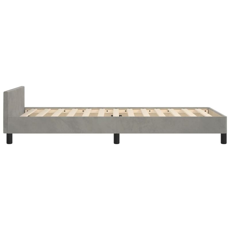 Casa si Gradina - Mobilier - Paturi si accesorii - Paturi - Cadru de pat cu tablie, gri deschis, 100x200 cm, catifea - Infinity.ro