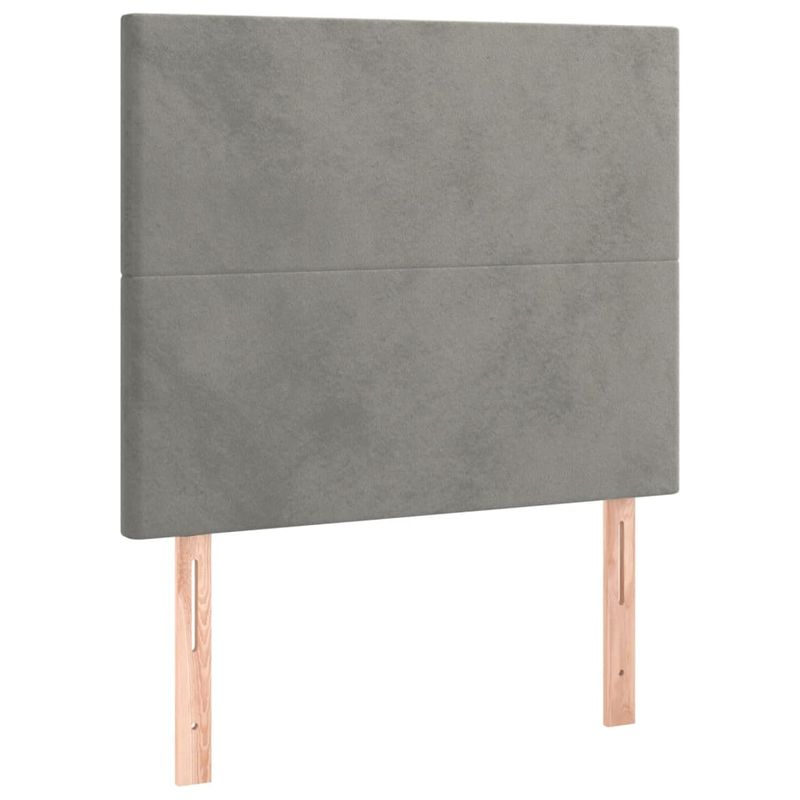 Casa si Gradina - Mobilier - Paturi si accesorii - Paturi - Cadru de pat cu tablie, gri deschis, 100x200 cm, catifea - Infinity.ro