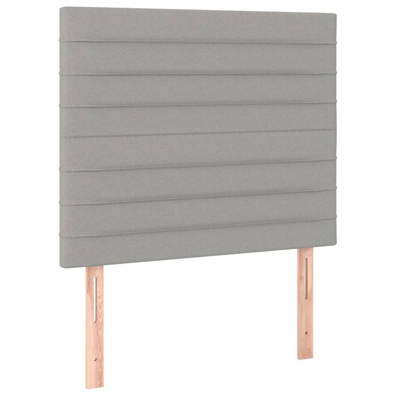 Casa si Gradina - Mobilier - Paturi si accesorii - Paturi - Pat cu arcuri, saltea si LED, gri deschis, 90x190 cm, textil - Infinity.ro