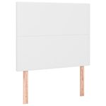 Casa si Gradina - Mobilier - Paturi si accesorii - Paturi - Pat continental cu saltea & LED, alb, 90x200 cm, piele eco - Infinity.ro