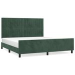 Casa si Gradina - Mobilier - Paturi si accesorii - Paturi - Cadru de pat cu tablie, verde inchis, 180x200 cm, catifea - Infinity.ro