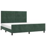 Casa si Gradina - Mobilier - Paturi si accesorii - Paturi - Cadru de pat cu tablie, verde inchis, 180x200 cm, catifea - Infinity.ro