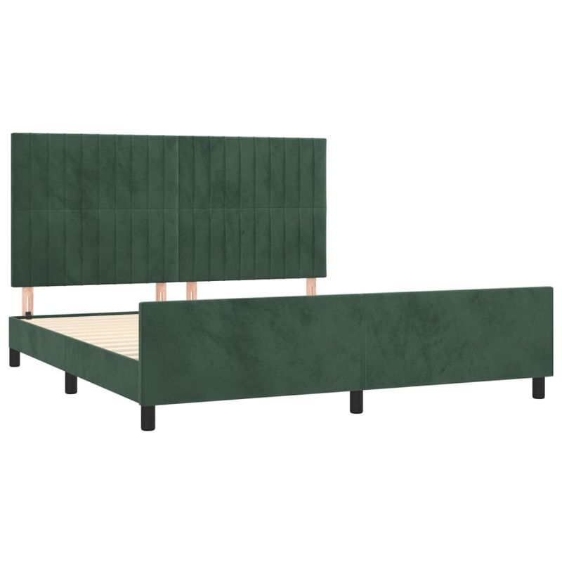 Casa si Gradina - Mobilier - Paturi si accesorii - Paturi - Cadru de pat cu tablie, verde inchis, 180x200 cm, catifea - Infinity.ro