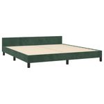 Casa si Gradina - Mobilier - Paturi si accesorii - Paturi - Cadru de pat cu tablie, verde inchis, 180x200 cm, catifea - Infinity.ro
