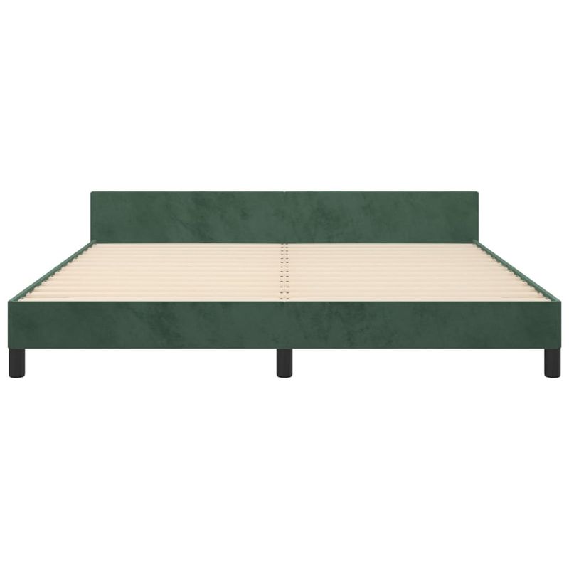 Casa si Gradina - Mobilier - Paturi si accesorii - Paturi - Cadru de pat cu tablie, verde inchis, 180x200 cm, catifea - Infinity.ro