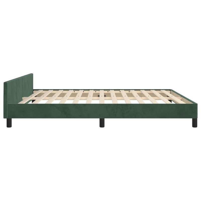 Casa si Gradina - Mobilier - Paturi si accesorii - Paturi - Cadru de pat cu tablie, verde inchis, 180x200 cm, catifea - Infinity.ro