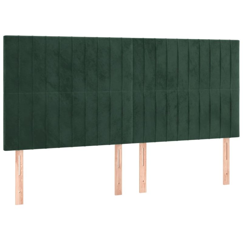 Casa si Gradina - Mobilier - Paturi si accesorii - Paturi - Cadru de pat cu tablie, verde inchis, 180x200 cm, catifea - Infinity.ro