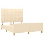 Casa si Gradina - Mobilier - Paturi si accesorii - Paturi - Cadru de pat cu tablie, crem, 140x190 cm, textil - Infinity.ro
