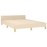 Casa si Gradina - Mobilier - Paturi si accesorii - Paturi - Cadru de pat cu tablie, crem, 140x190 cm, textil - Infinity.ro