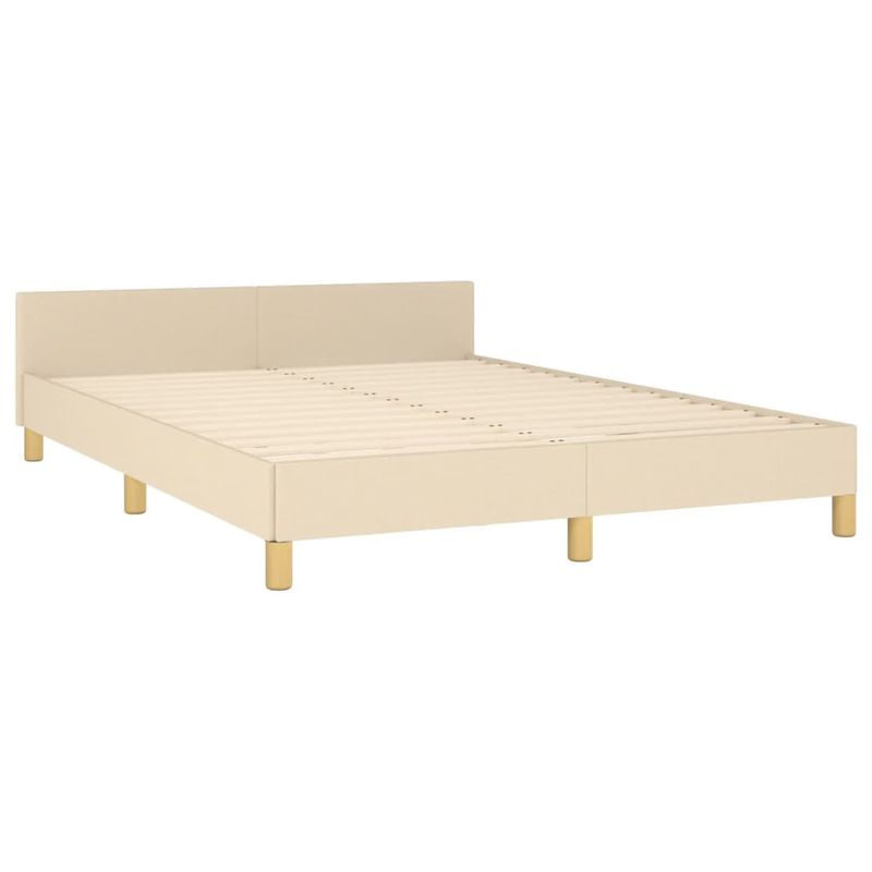 Casa si Gradina - Mobilier - Paturi si accesorii - Paturi - Cadru de pat cu tablie, crem, 140x190 cm, textil - Infinity.ro