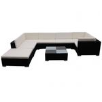 Casa si Gradina - Gradina si terasa - Mobilier exterior - Seturi mobila gradina - Set mobilier de gradina cu perne, 8 piese, negru, poliratan - Infinity.ro