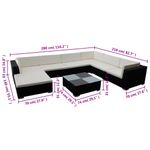 Casa si Gradina - Gradina si terasa - Mobilier exterior - Seturi mobila gradina - Set mobilier de gradina cu perne, 8 piese, negru, poliratan - Infinity.ro