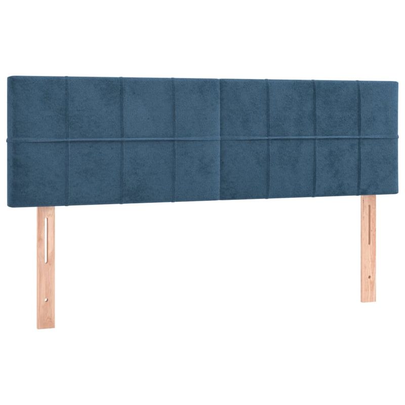 Casa si Gradina - Mobilier - Paturi si accesorii - Paturi - Pat box spring cu saltea, albastru inchis, 140x190 cm, catifea - Infinity.ro