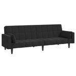 Casa si Gradina - Mobilier - Canapele si coltare - Canapele - Canapea extensibila cu 2 locuri, 2 perne, negru, catifea - Infinity.ro