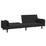 Casa si Gradina - Mobilier - Canapele si coltare - Canapele - Canapea extensibila cu 2 locuri, 2 perne, negru, catifea - Infinity.ro