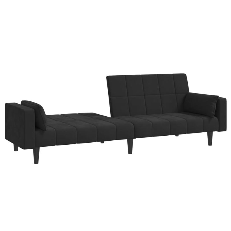 Casa si Gradina - Mobilier - Canapele si coltare - Canapele - Canapea extensibila cu 2 locuri, 2 perne, negru, catifea - Infinity.ro