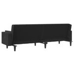 Casa si Gradina - Mobilier - Canapele si coltare - Canapele - Canapea extensibila cu 2 locuri, 2 perne, negru, catifea - Infinity.ro