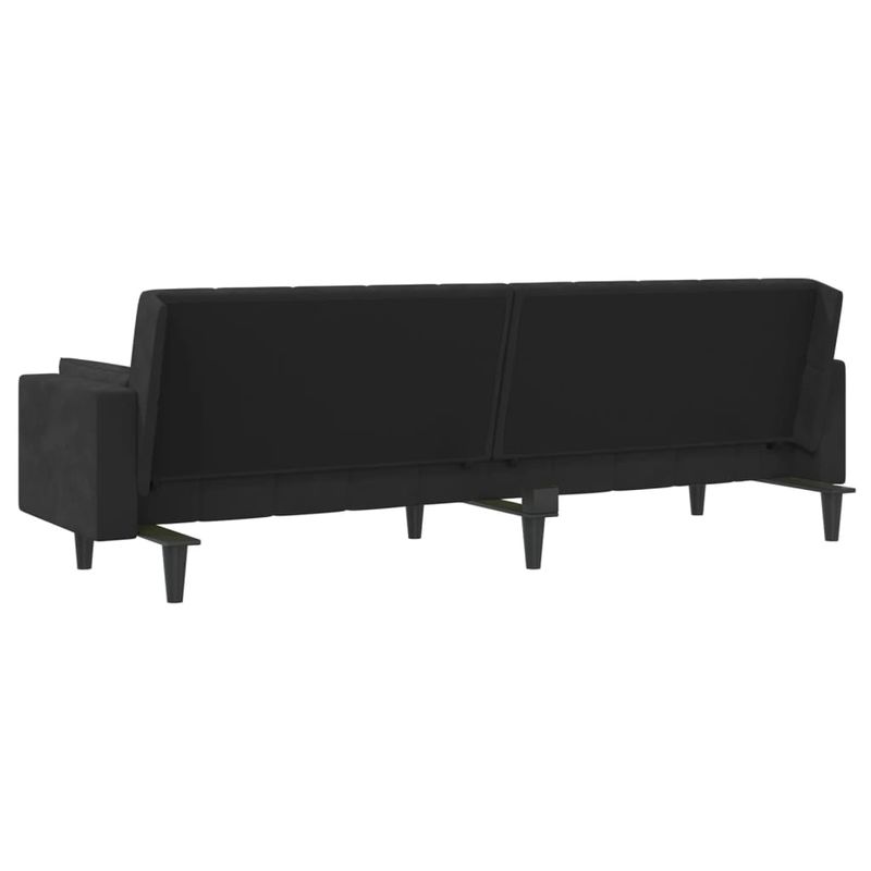 Casa si Gradina - Mobilier - Canapele si coltare - Canapele - Canapea extensibila cu 2 locuri, 2 perne, negru, catifea - Infinity.ro