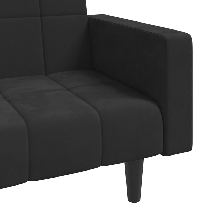 Casa si Gradina - Mobilier - Canapele si coltare - Canapele - Canapea extensibila cu 2 locuri, 2 perne, negru, catifea - Infinity.ro