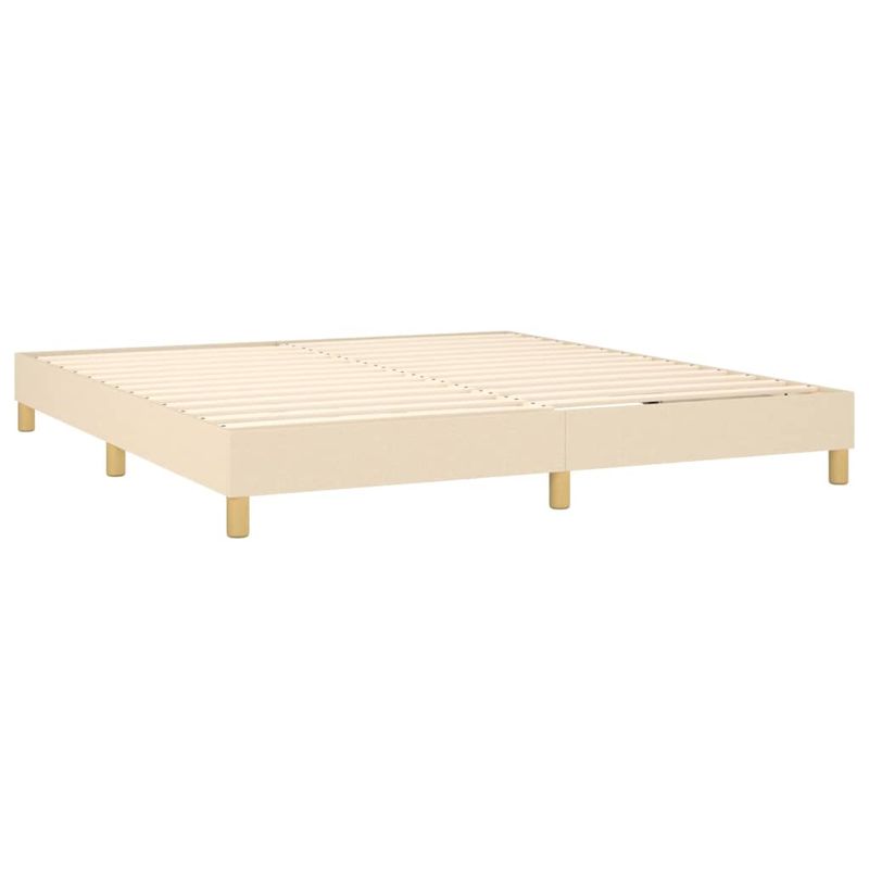 Casa si Gradina - Mobilier - Paturi si accesorii - Paturi - Pat box spring cu saltea, crem, 160x200 cm, material textil - Infinity.ro