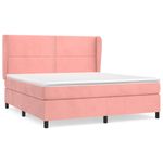 Casa si Gradina - Mobilier - Paturi si accesorii - Paturi - Pat box spring cu saltea, roz, 180x200 cm, catifea - Infinity.ro
