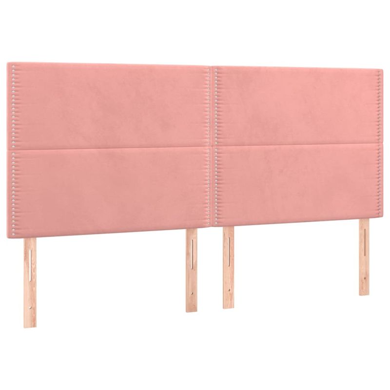 Casa si Gradina - Mobilier - Paturi si accesorii - Paturi - Pat box spring cu saltea, roz, 180x200 cm, catifea - Infinity.ro