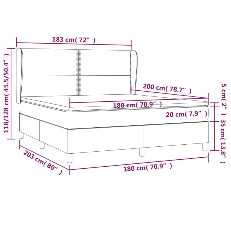Casa si Gradina - Mobilier - Paturi si accesorii - Paturi - Pat box spring cu saltea, roz, 180x200 cm, catifea - Infinity.ro