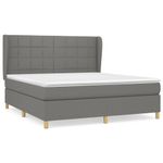 Casa si Gradina - Mobilier - Paturi si accesorii - Paturi - Pat continental cu saltea, gri inchis, 160x200 cm, tesatura - Infinity.ro