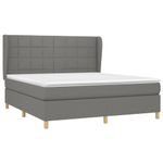 Casa si Gradina - Mobilier - Paturi si accesorii - Paturi - Pat continental cu saltea, gri inchis, 160x200 cm, tesatura - Infinity.ro