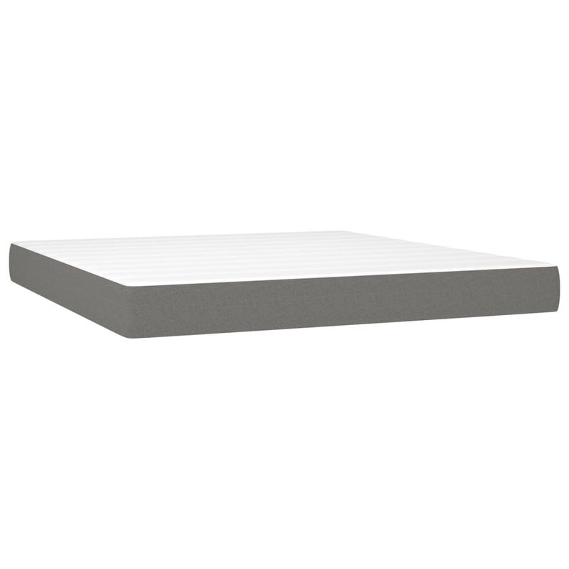 Casa si Gradina - Mobilier - Paturi si accesorii - Paturi - Pat continental cu saltea, gri inchis, 160x200 cm, tesatura - Infinity.ro