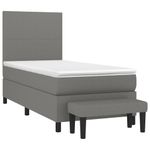 Casa si Gradina - Mobilier - Paturi si accesorii - Paturi - Pat box spring cu saltea, gri inchis, 90x190 cm, textil - Infinity.ro