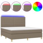 Casa si Gradina - Mobilier - Paturi si accesorii - Paturi - Pat cu arcuri, saltea si LED, gri taupe, 180x200 cm, textil - Infinity.ro
