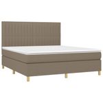 Casa si Gradina - Mobilier - Paturi si accesorii - Paturi - Pat cu arcuri, saltea si LED, gri taupe, 180x200 cm, textil - Infinity.ro