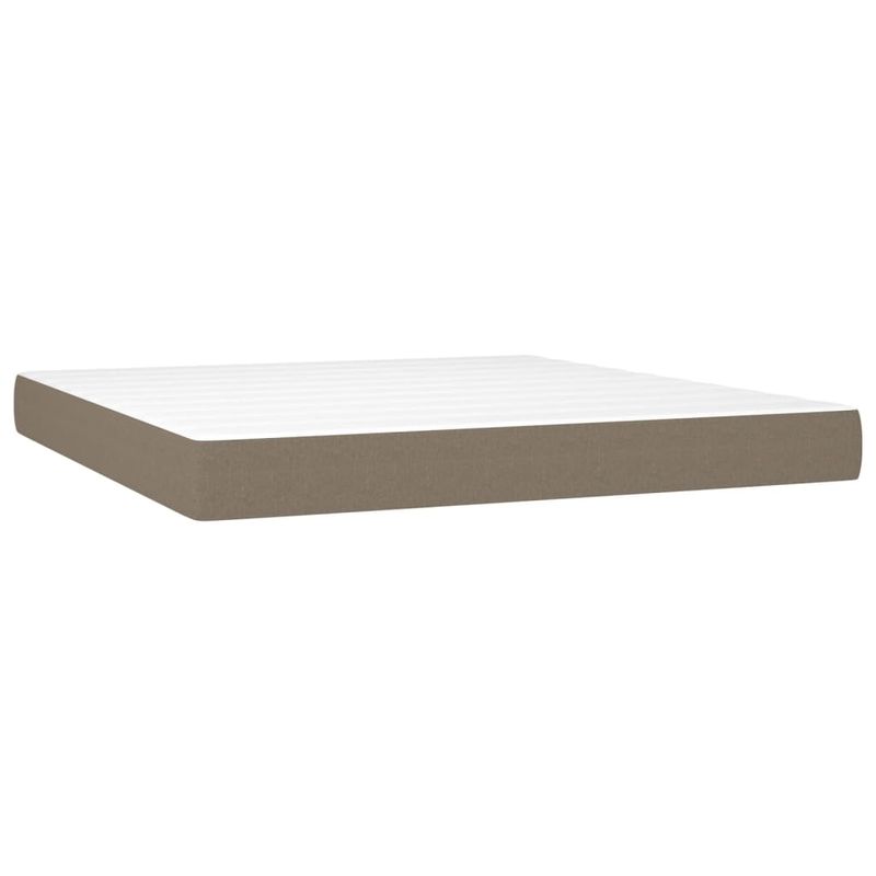 Casa si Gradina - Mobilier - Paturi si accesorii - Paturi - Pat cu arcuri, saltea si LED, gri taupe, 180x200 cm, textil - Infinity.ro