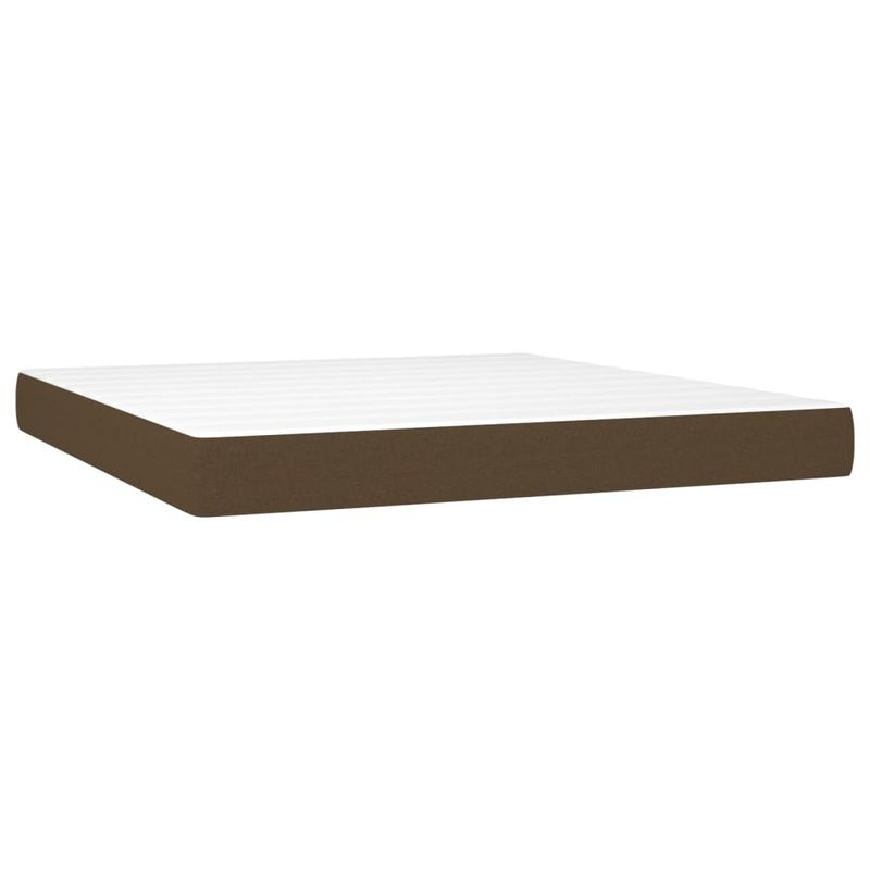 Casa si Gradina - Mobilier - Paturi si accesorii - Paturi - Pat box spring cu saltea, maro inchis, 160x200 cm, textil - Infinity.ro