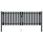 Casa si Gradina - Constructii - Usi interior, exterior si garaj - Usi garaj - Poarta de gard dubla, antracit, 306 x 125 cm, otel - Infinity.ro