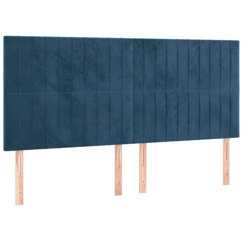 Casa si Gradina - Mobilier - Paturi si accesorii - Paturi - Pat box spring cu saltea, albastru inchis, 160x200 cm, catifea - Infinity.ro