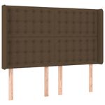 Casa si Gradina - Mobilier - Paturi si accesorii - Paturi - Pat cu arcuri, saltea si LED, maro inchis, 140x190 cm, textil - Infinity.ro