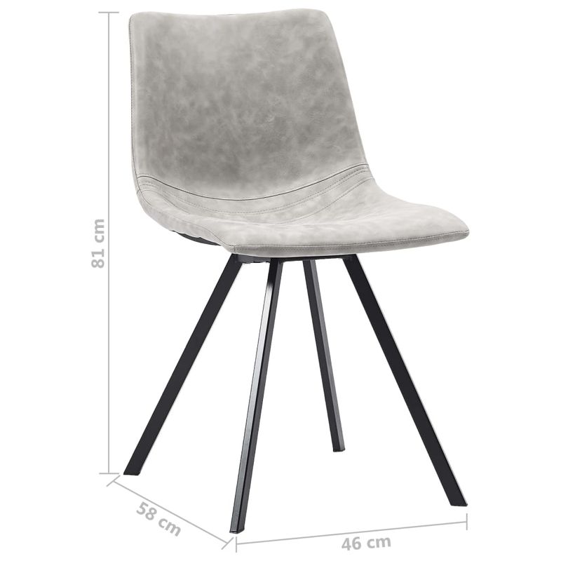 Casa si Gradina - Mobilier - Scaune si fotolii - Scaune - Scaune bucatarie, 2 buc., gri deschis, piele ecologica - Infinity.ro